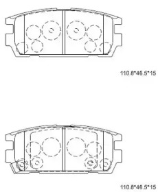 Комплект тормозных колодок (ASIMCO: KD9712)