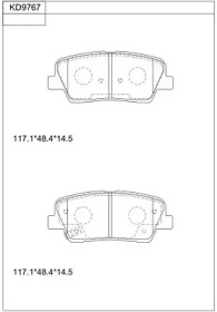 Комплект тормозных колодок (ASIMCO: KD9767)