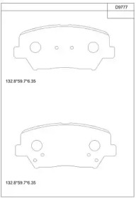 Комплект тормозных колодок (ASIMCO: KD9777)