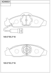 Комплект тормозных колодок (ASIMCO: KD99501)