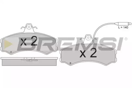 Комплект тормозных колодок (BREMSI: BP2196)
