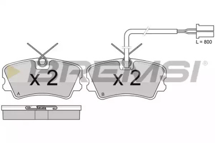 Комплект тормозных колодок (BREMSI: BP2342)
