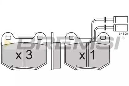 Комплект тормозных колодок (BREMSI: BP2364)
