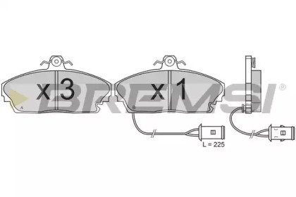Комплект тормозных колодок (BREMSI: BP2393)
