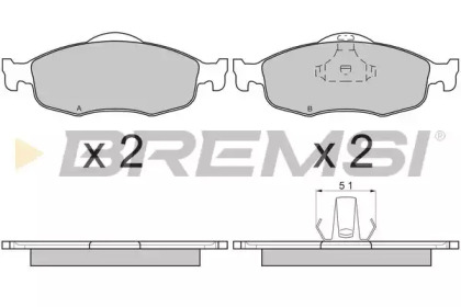Комплект тормозных колодок (BREMSI: BP2592)