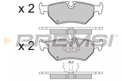 Комплект тормозных колодок (BREMSI: BP2599)