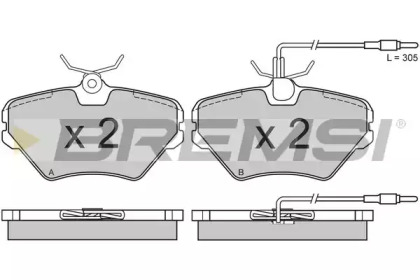 Комплект тормозных колодок (BREMSI: BP2628)
