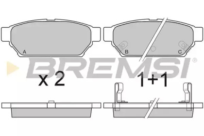Комплект тормозных колодок (BREMSI: BP2800)