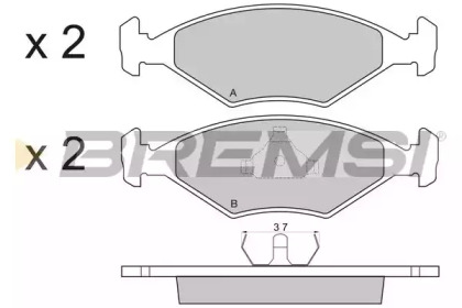 Комплект тормозных колодок (BREMSI: BP2822)