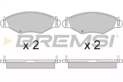 Комплект тормозных колодок (BREMSI: BP2847)