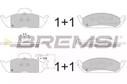 Комплект тормозных колодок (BREMSI: BP2897)