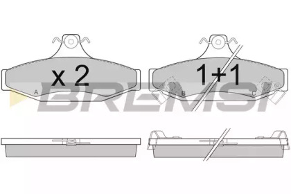 Комплект тормозных колодок (BREMSI: BP2956)