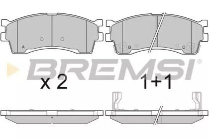 Комплект тормозных колодок (BREMSI: BP3055)