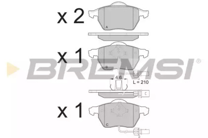 Комплект тормозных колодок (BREMSI: BP3071)