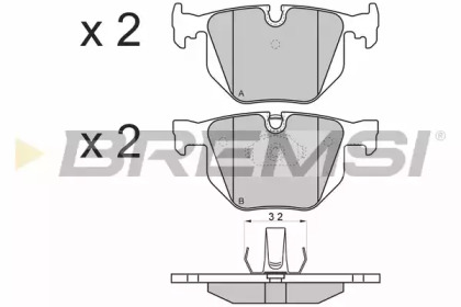 Комплект тормозных колодок (BREMSI: BP3102)