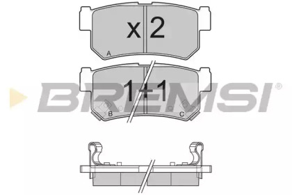 Комплект тормозных колодок (BREMSI: BP3203)