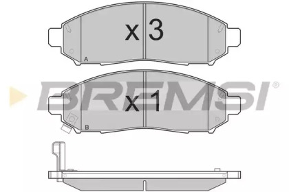 Комплект тормозных колодок (BREMSI: BP3256)