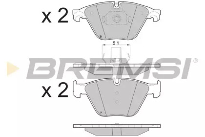 Комплект тормозных колодок (BREMSI: BP3500)