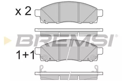 Комплект тормозных колодок (BREMSI: BP3501)