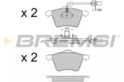 Комплект тормозных колодок (BREMSI: BP3506)