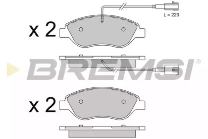 Комплект тормозных колодок (BREMSI: BP3507)