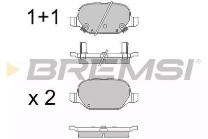 Комплект тормозных колодок (BREMSI: BP3550)