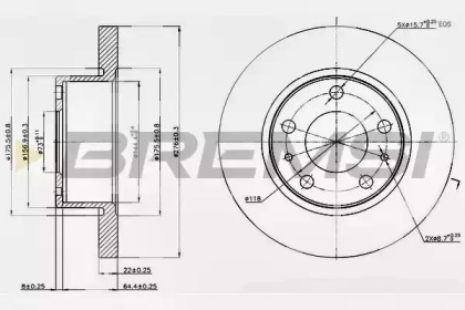 Тормозной диск (BREMSI: DB0194S)