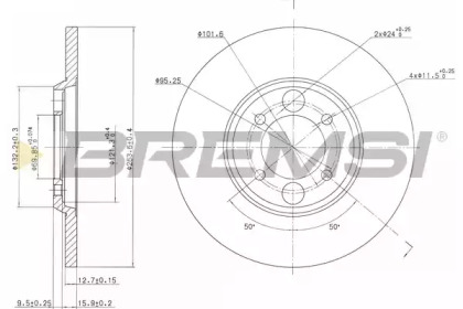 Тормозной диск (BREMSI: DBA034S)