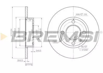 Тормозной диск (BREMSI: DBA042S)