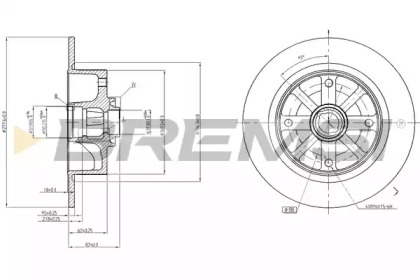 Тормозной диск (BREMSI: DBA043S)