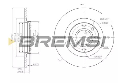 Тормозной диск (BREMSI: DBA051S)