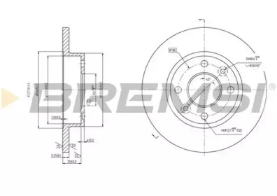 Тормозной диск (BREMSI: DBA055S)