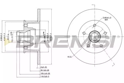 Тормозной диск (BREMSI: DBA057S)