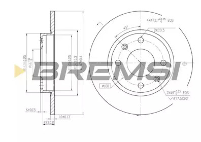 Тормозной диск (BREMSI: DBA059S)