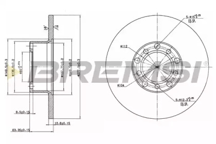 Тормозной диск (BREMSI: DBA071S)