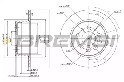 Тормозной диск (BREMSI: DBA080S)