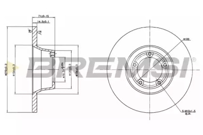 Тормозной диск (BREMSI: DBA084S)