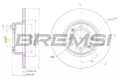 Тормозной диск (BREMSI: DBA088S)