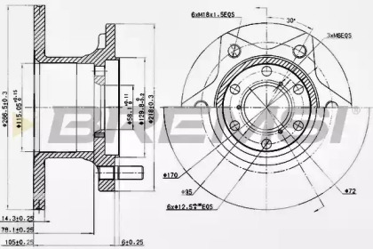 Тормозной диск (BREMSI: DBA089S)