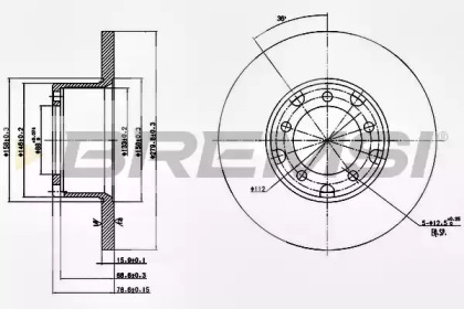 Тормозной диск (BREMSI: DBA095S)