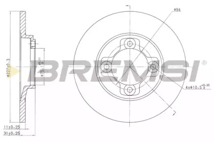 Тормозной диск (BREMSI: DBA113S)