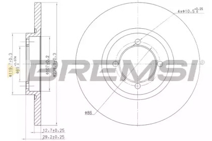 Тормозной диск (BREMSI: DBA115S)