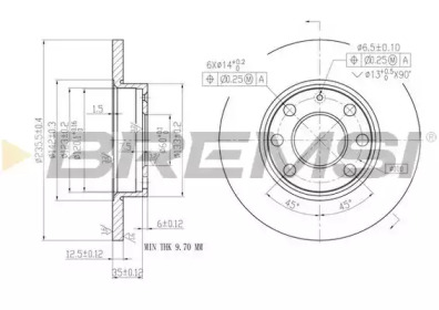 Тормозной диск (BREMSI: DBA116S)