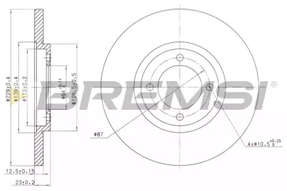 Тормозной диск (BREMSI: DBA121S)