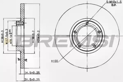 Тормозной диск (BREMSI: DBA138S)