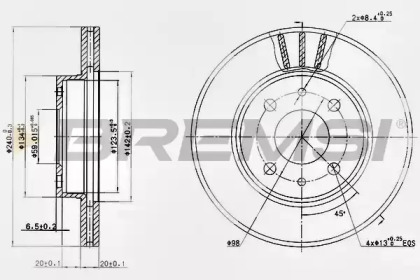 Тормозной диск (BREMSI: DBA148V)