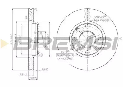 Тормозной диск (BREMSI: DBA151V)