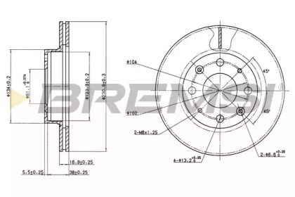 Тормозной диск (BREMSI: DBA152V)