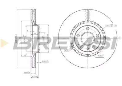 Тормозной диск (BREMSI: DBA156V)