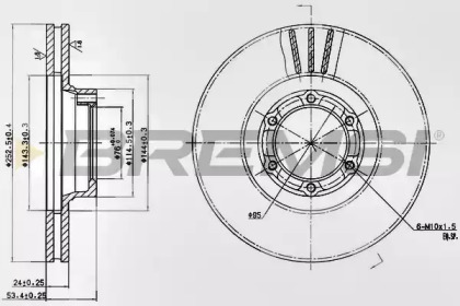 Тормозной диск (BREMSI: DBA160V)